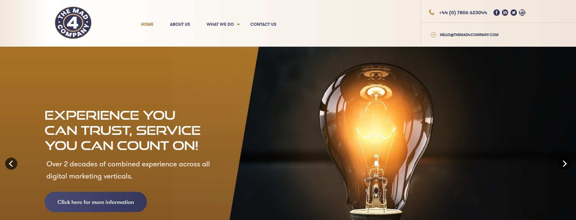TheMad4Company website