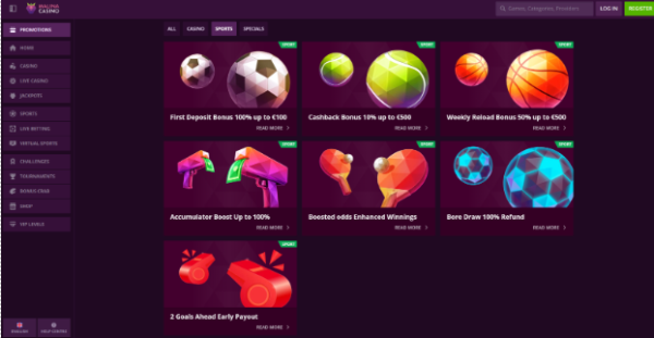 Malina casino bonus and promotion