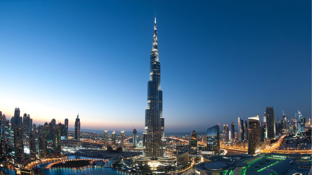 The Burj Khalifa – a megatall skyscraper located in Dubai, United Arab Emirates