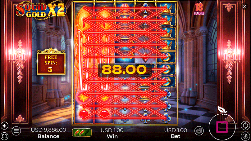 Two Wilds covering reels one and two help form multiple winning combinations, yielding a reward of 88x the player’s stake.