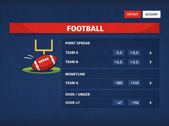 Navigate to Football Markets