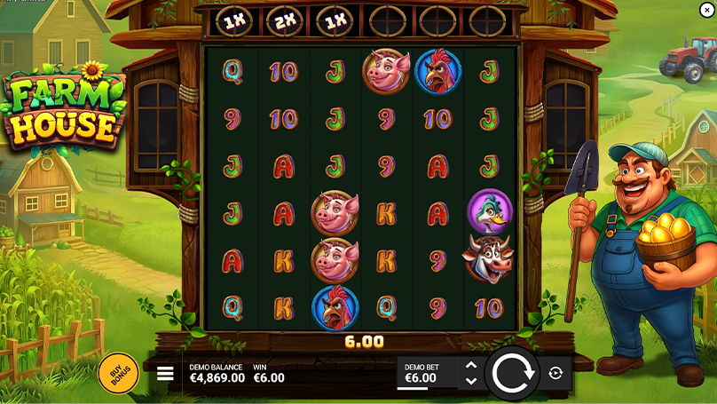 Farmhouse has a high volatility, so you can find some small wins with payouts like €6 on a bet.