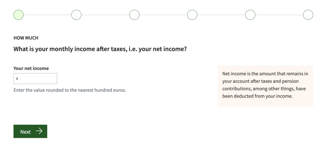 Screenshot of the test launched by THL