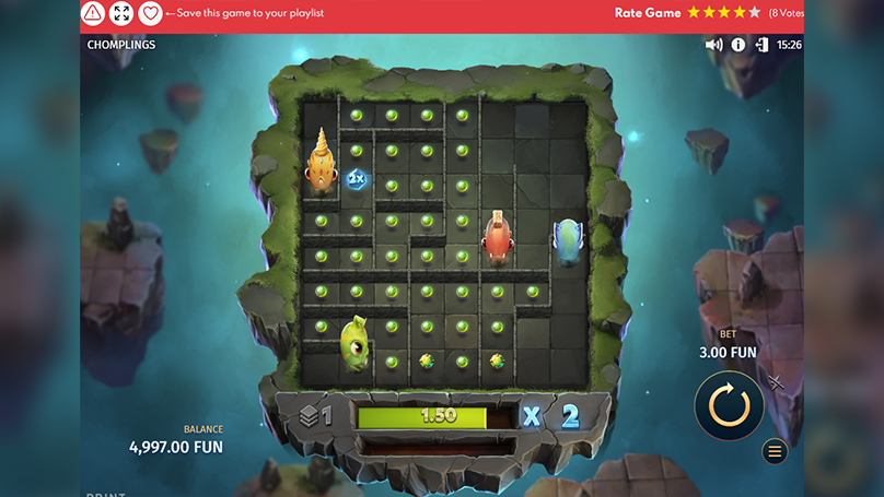 Overview of the special features and bonus rounds available in Chomplings.