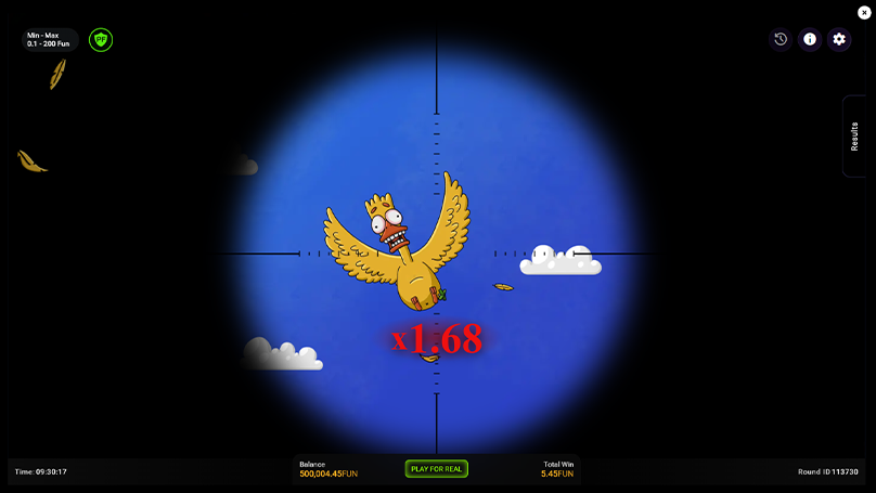 Cheeky Duck crash game interface displaying the colorful cartoon graphics and character animations.